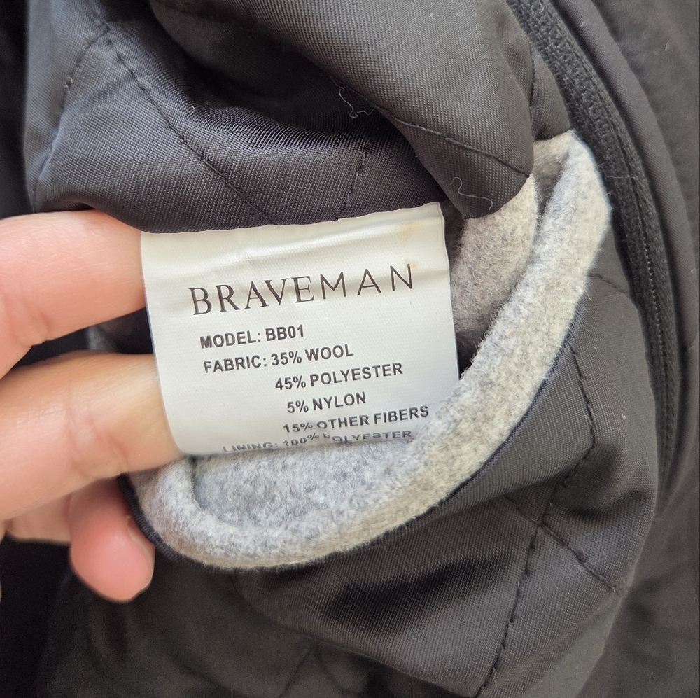 Braveman Men's Classic Fit Wool Blend Bibbed Topcoat In Heather Gray Size Medium - Picture 8 of 9
